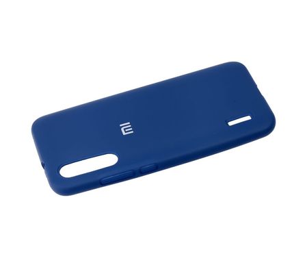 Чехол для Xiaomi Mi A3 / Mi CC9e Silicone Full синий с закрытым низом и микрофиброй