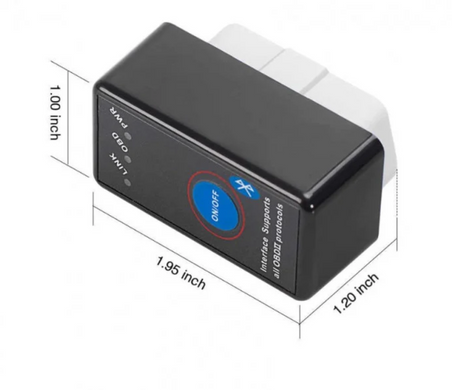 Автомобільний сканер помилок з підтримкою Bluetooth V1.5 OBD2 ELM327, Черный