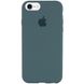 Чехол Apple silicone case for iPhone 7/8 с микрофиброй и закрытым низом Зеленый / Pine green