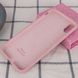 Чехол silicone case for iPhone XS Max с микрофиброй и закрытым низом Pink Sand