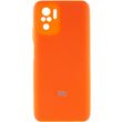 Чехол Silicone Cover Full Camera (AA) для Xiaomi Redmi Note 10 / Note 10s Оранжевый / Neon Orange