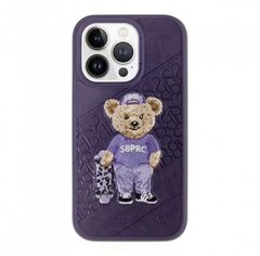 Чехол для iPhone 14 Pro Polo Crete Leather Case Santa Barbara Bear Purple