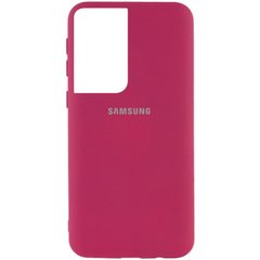 Чохол для Samsung Galaxy S21 Ultra Silicone Full з закритим низом і мікрофіброю Бордовий / Marsala