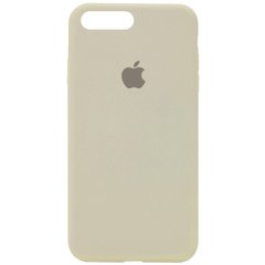 Чехол для Apple iPhone 7 plus / 8 plus Silicone Case Full с микрофиброй и закрытым низом (5.5"") Бежевый / Antigue White