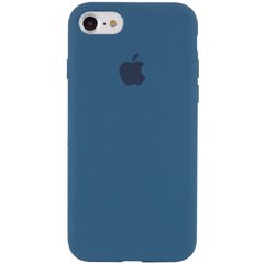Чохол silicone case for iPhone 7/8 з мікрофіброю і закритим низом Синій / Cosmos Blue