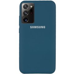 Чехол для Samsung Galaxy Note 20 Ultra Silicone Full (Синий / Cosmos blue) с закрытым низом и микрофиброй