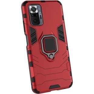 Ударопрочный чехол Transformer Ring for Magnet для Xiaomi Redmi Note 10 Pro Красный / Dante Red