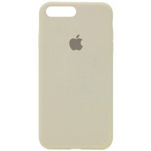 Чехол для Apple iPhone 7 plus / 8 plus Silicone Case Full с микрофиброй и закрытым низом (5.5"") Бежевый / Antigue White