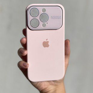 Чохол для iPhone 14 Plus Silicone case AUTO FOCUS + скло на камеру Pink