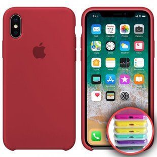 Чохол silicone case for iPhone XR з мікрофіброю і закритим низом Rose Red