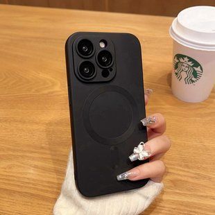Чехол для iPhone 13 Pro Sapphire Matte with MagSafe + стекло на камеру Black