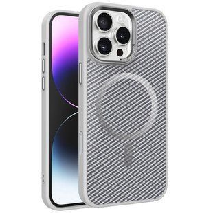 Чохол TPU+PC Carbon with MagSafe для Apple iPhone 16 Pro (6.3") (Grey)