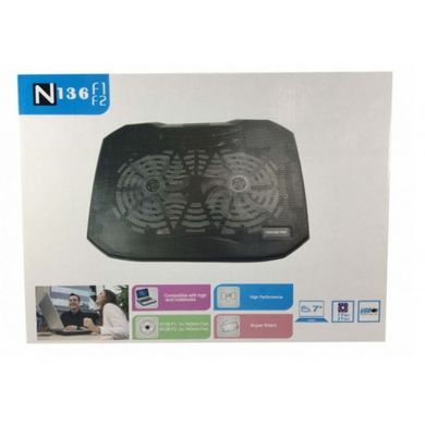 Підставка для охолодження ноутбука Notebook Cooler Pad N136 Чорна