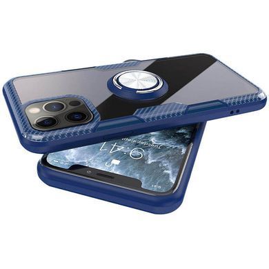 TPU+PC чехол Deen CrystalRing for Magnet (opp) для Apple iPhone 13 Pro (6.1"") Бесцветный / Темно-синий