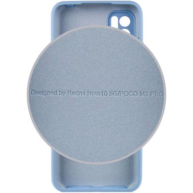 Чехол Silicone Cover Full Camera (AA) для Xiaomi Redmi Note 10 5G / Poco M3 Pro Голубой / Lilac Blue