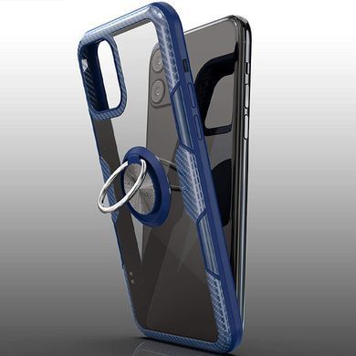 TPU+PC чехол Deen CrystalRing for Magnet (opp) для Apple iPhone 13 Pro (6.1"") Бесцветный / Темно-синий