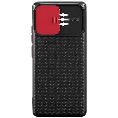 Чехол Camshield Black TPU со шторкой защищающей камеру для Apple iPhone XS Max (6.5") (Черный / Красный)
