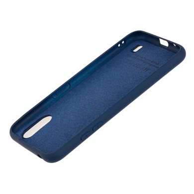 Чехол для Samsung Galaxy A01 (A015) Silicone Full темно-синий c закрытым низом и микрофиброю