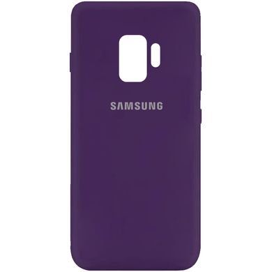 Чехол Silicone Cover My Color Full  для Samsung Galaxy S9 Фиолетовый / Purple c закрытым низом и микрофиброй