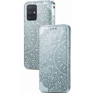 Кожаный чехол книжка GETMAN Mandala (PU) для Samsung Galaxy M51 (Серый)