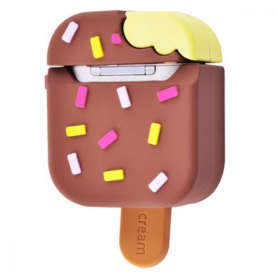 Силиконовый футляр Ice Cream series для наушников AirPods (Мороженое на палочке / Коричневый)
