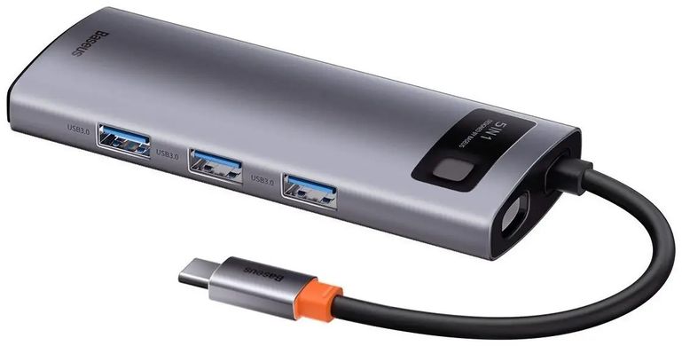 USB- Type C Хаб 5 in 1 Baseus Metal Gleam Series, USB-C to 3x USB 3.0 + HDMI + PD