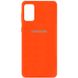 Чехол для Samsung A02s Silicone Full с закрытым низом и микрофиброй Оранжевый / Neon Orange