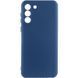 Чохол для Samsung Galaxy S21 FE Silicone Full camera закритий низ + захист камери Синій / Navy blue