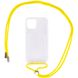 Чехол TPU Crossbody Transparent для Apple iPhone 12 Pro Max (6.7"") Желтый (Ремешок через плечо)
