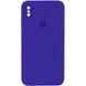 Чохол для iPhone X/Xs Silicone Full camera закритий низ + захист камери (Фіолетовий/ Ultra Violet) квадратні борти