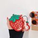 Силиконовый футляр Fruits series with Sparcles & Water для наушников AirPods + кольцо (strawberry / Красный)