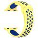Силиконовый ремешок Sport Nike+ для Apple watch 42mm / 44mm (Yellow / Blue)