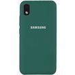 Чехол для Samsung Galaxy M01 Core / A01 Core Silicone Full Зеленый / Pine green c закрытым низом и микрофиброю