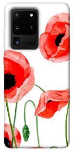 Чехол для Samsung Galaxy S20 Ultra PandaPrint Акварельные маки цветы