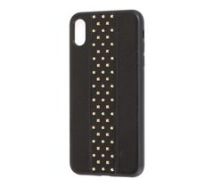 Чохол для iPhone 7 Plus / 8 Plus Leather with metal чорний
