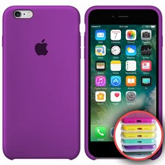 Чехол silicone case for iPhone 6/6s с микрофиброй и закрытым низом Purple / Фиолетовый