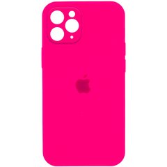 Чехол для Apple iPhone 12 Pro Silicone Full camera закрытый низ + защита камеры / Розовый / Barbie pink