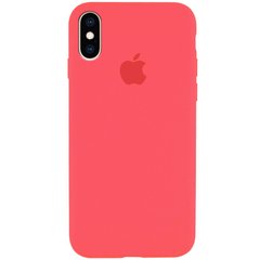 Чехол silicone case for iPhone X/XS с микрофиброй и закрытым низом Watermelon red
