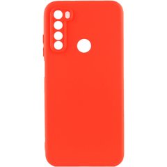 Чехол для Xiaomi Redmi Note 8T Silicone Full красный c закрытым низом и микрофиброю