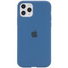 Чехол для Apple iPhone 11 Pro Silicone case Full / закрытый низ (Синий / Denim Blue)