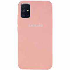 Чехол для Samsung Galaxy M31s (M317) Silicone Full Розовый / Pink c закрытым низом и микрофиброю