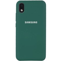 Чехол для Samsung Galaxy M01 Core / A01 Core Silicone Full Зеленый / Pine green c закрытым низом и микрофиброю