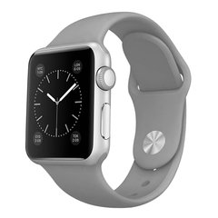 Силиконовый ремешок для Apple watch 38mm / 40mm (Серый / Mist Blue)