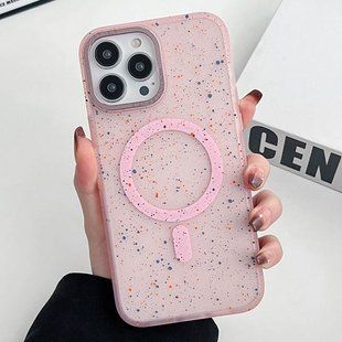 Чехол для iPhone 12 Pro Max Splattered with MagSafe Pink