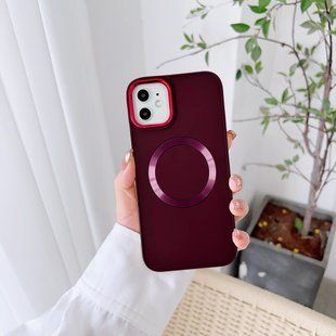 Чехол для iPhone 12 Pro Max Matte Colorful Metal Frame MagSafe Marsala