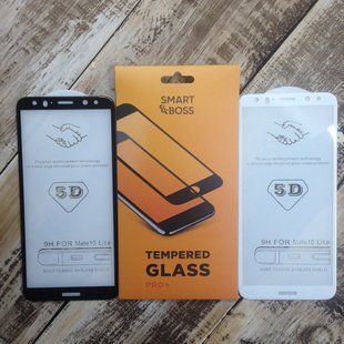 5D скло вигнуті краю для Huawei Mate 10 Lite White Premium Smart Boss &trade; Біле