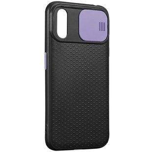 Чохол Camshield Black TPU зі шторкою захищає камеру для Apple iPhone XR (6.1 "") Чорний / Бузковий