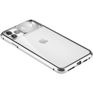 Чехол Camshield 360 Metall+Glass со шторкой для камеры для Apple iPhone 11 Pro Max (6.5") (Серебряный)