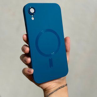 Чохол для iPhone XR Sapphire Matte with MagSafe + скло на камеру Navy Blue