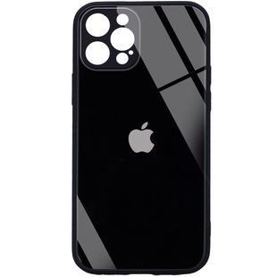 TPU+Glass чохол GLOSSY Logo Full camera (opp) для Apple iPhone 12 Pro (6.1") (Чорний)